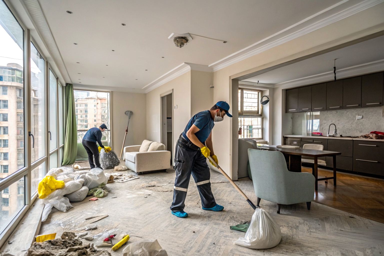 Уборка двухкомнатной квартиры после ремонта