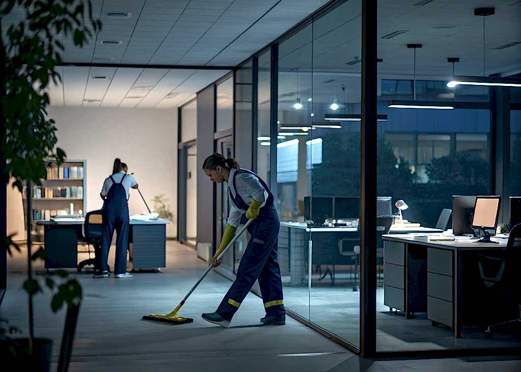 Уборка в офисе вечером