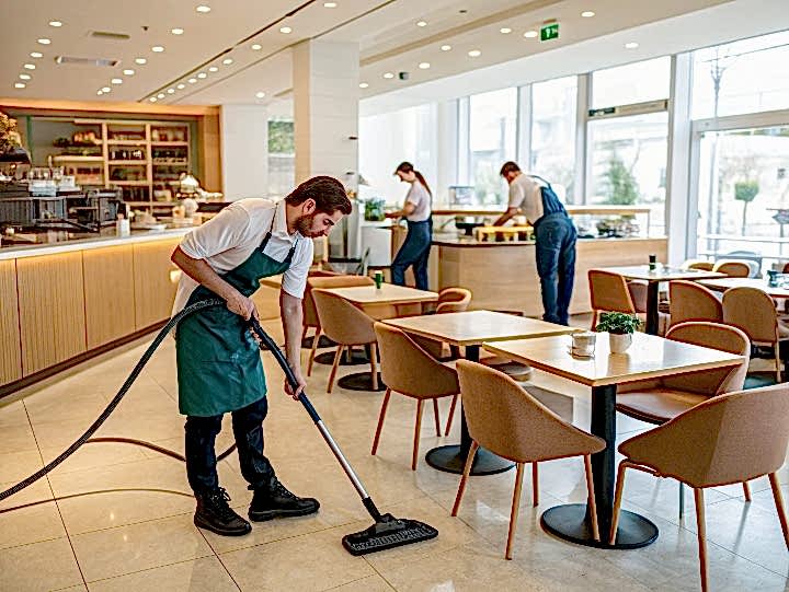 Регулярная уборка кафе-бара с чисткой ковров