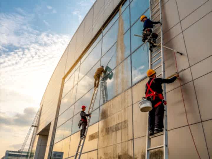 Мытье фасадов зданий и сооружений