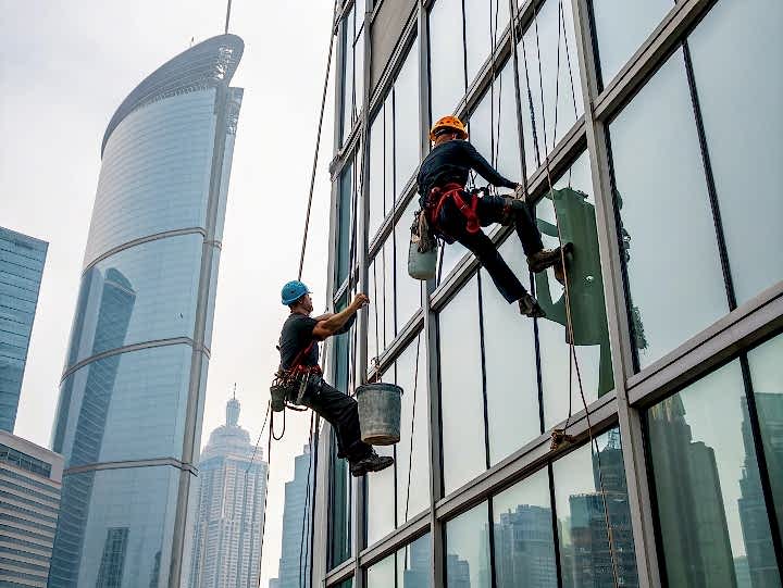 Мытье остекления торгового здания