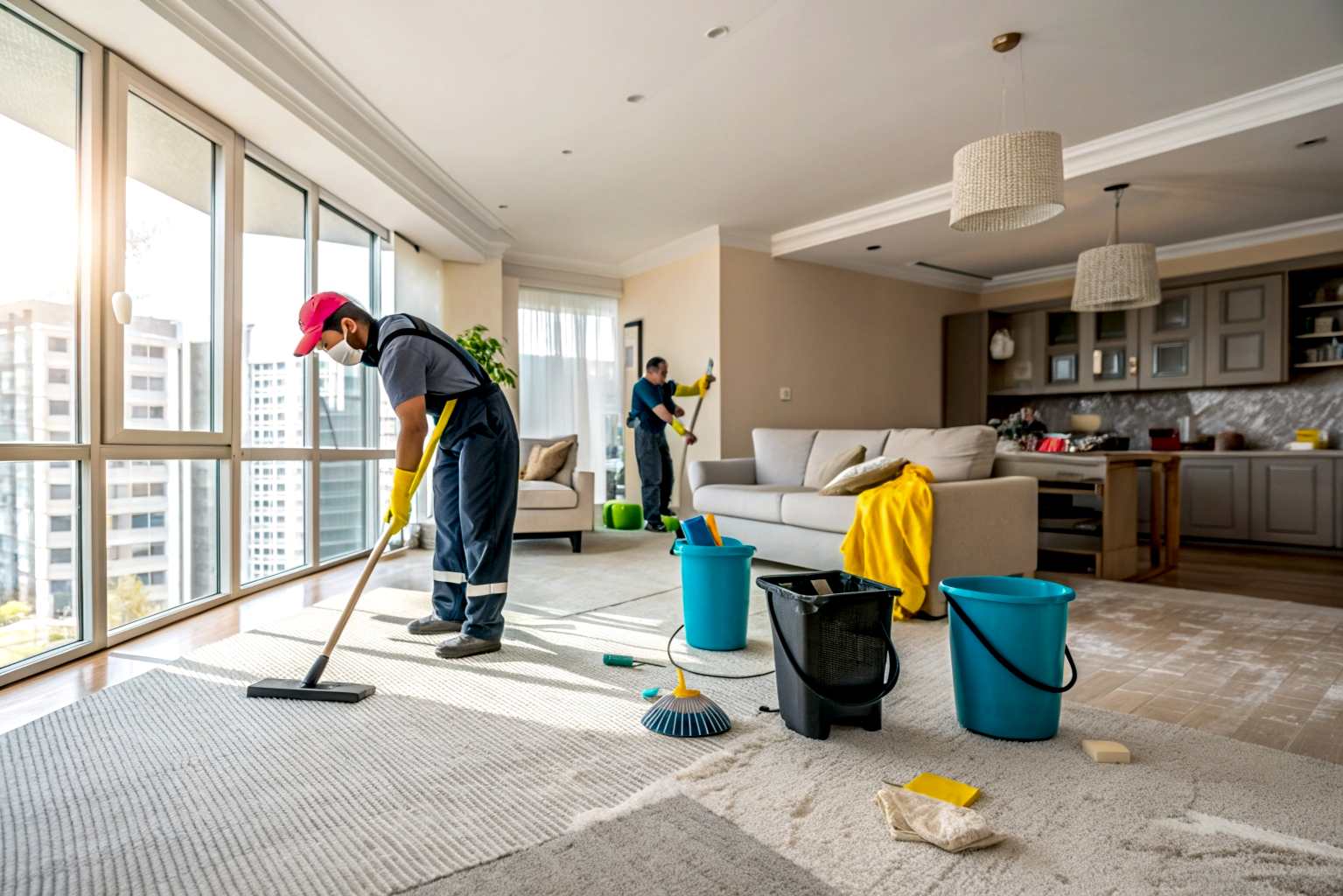 Уборка квартиры после ремонта с чисткой ковра