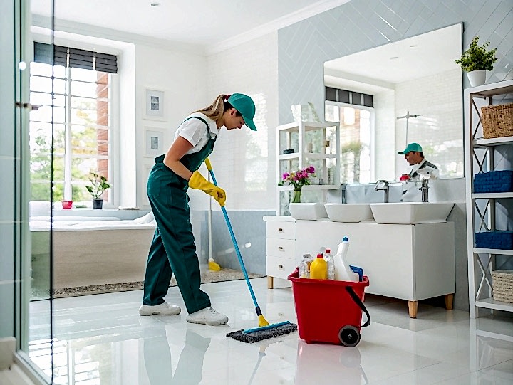 Генеральный клининг ванной комнаты в загородном доме