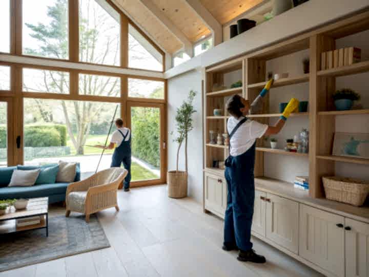 Поддерживающий клининг таунхауса из дерева