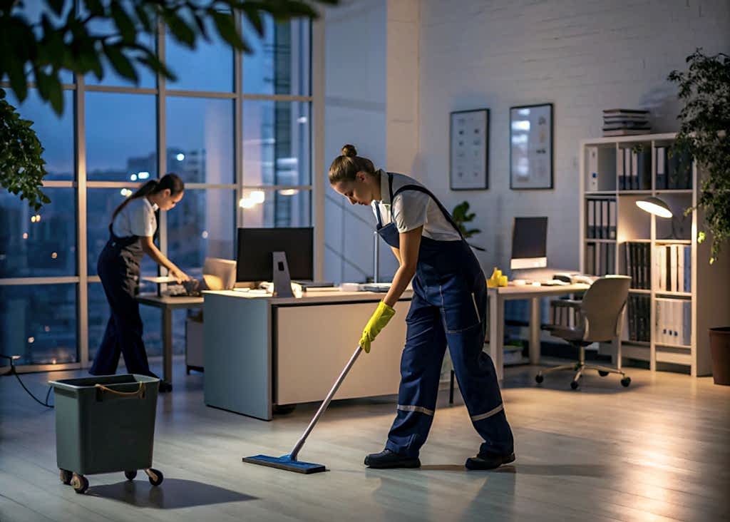 Уборка офисного помещения вечером