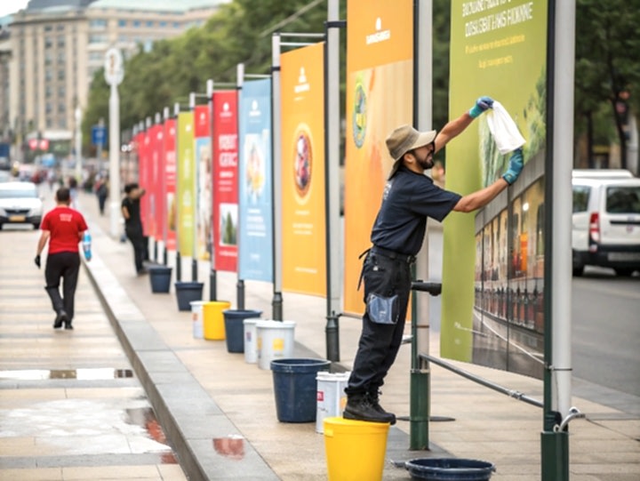 Мойка рекламной вывески