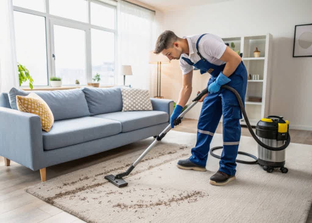 Химчистка светлого ковра в квартире