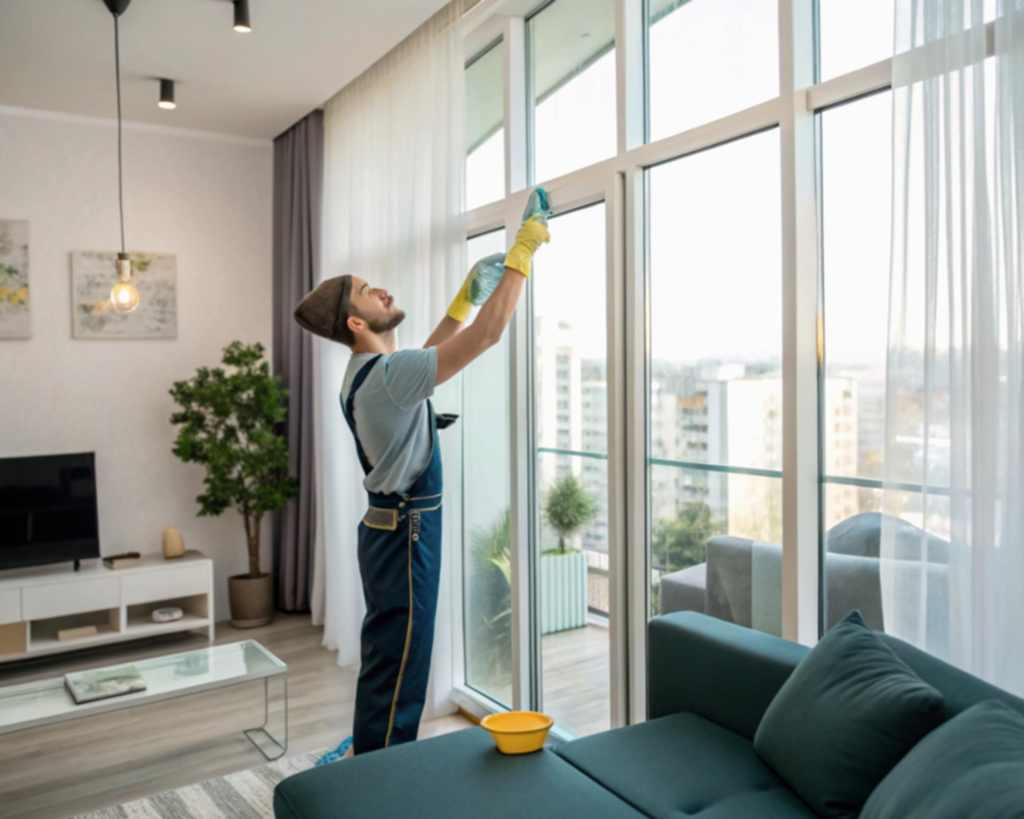 Мытье окон в 3-комнатной квартире