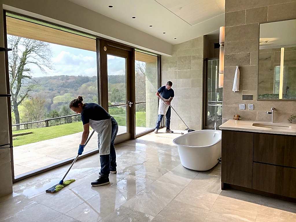 Регулярная уборка коттеджа с чисткой ванны