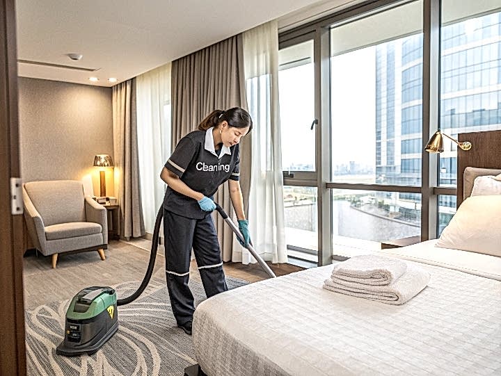 Уборка в номере хостела