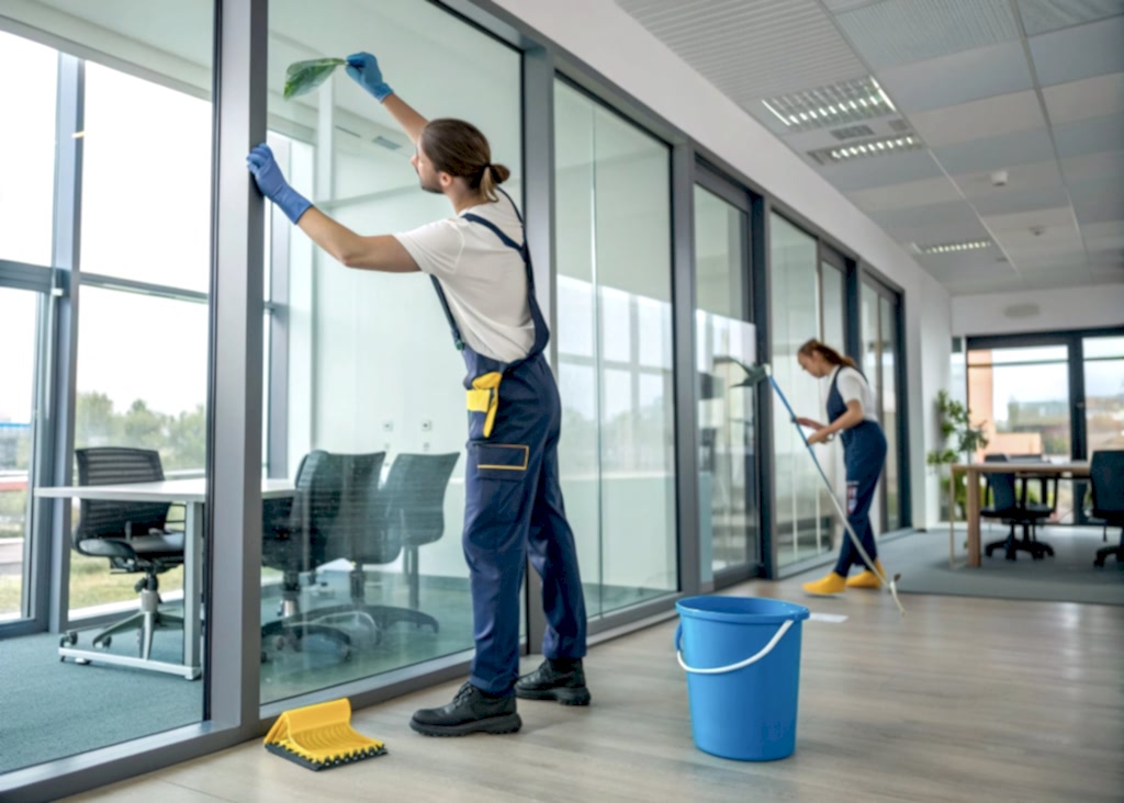 Уборка в офисе после ремонта с мойкой окон