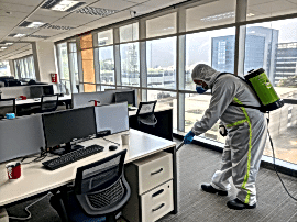 Антибактериальная уборка офисных помещений 90 м2