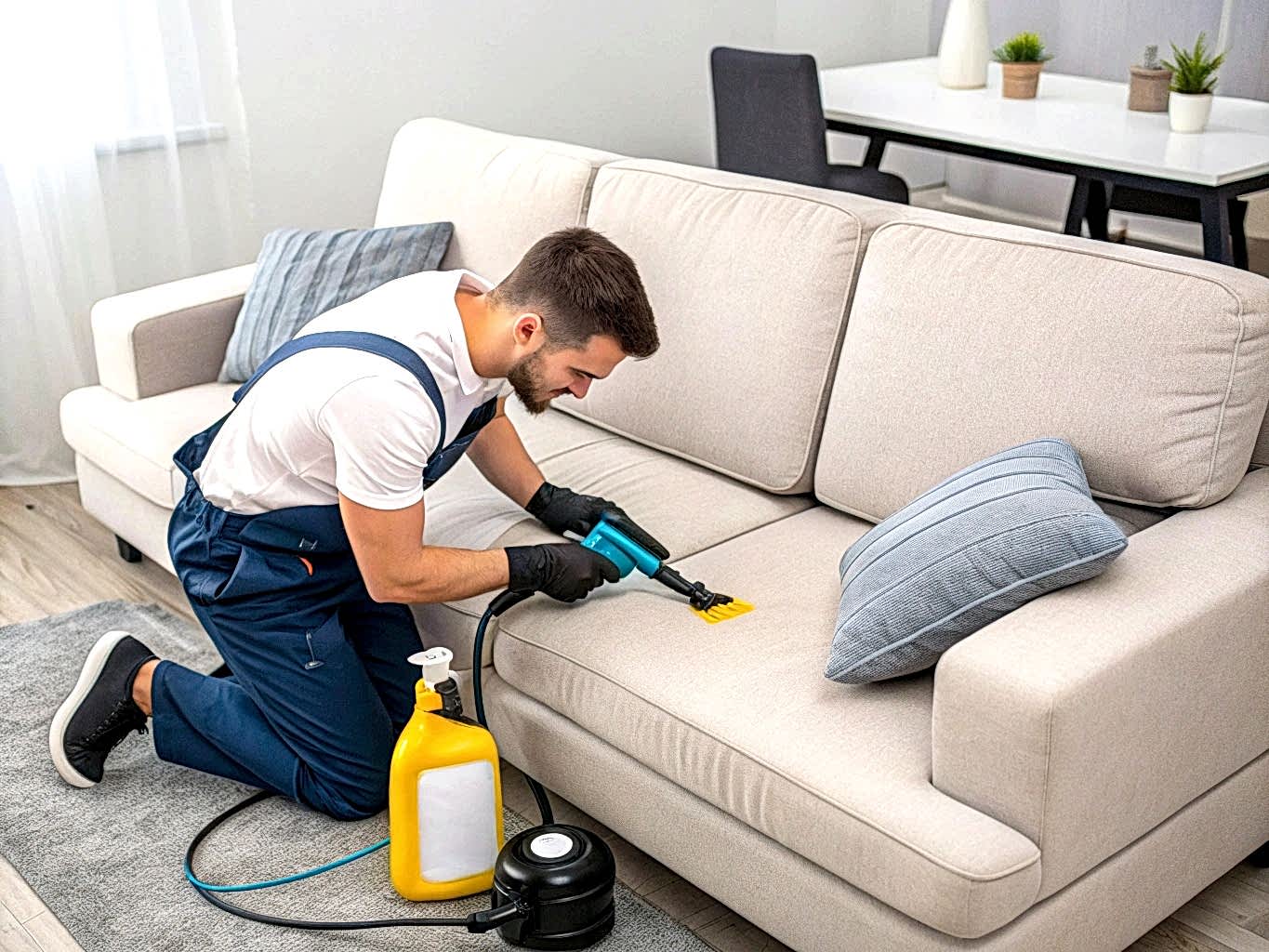 Сухая химчистка мягкой мебели на дому