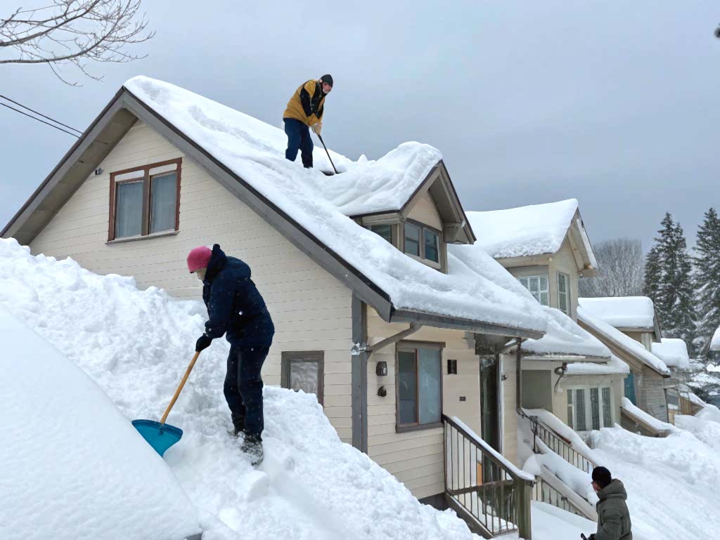 Уборка снега со скатных крыш