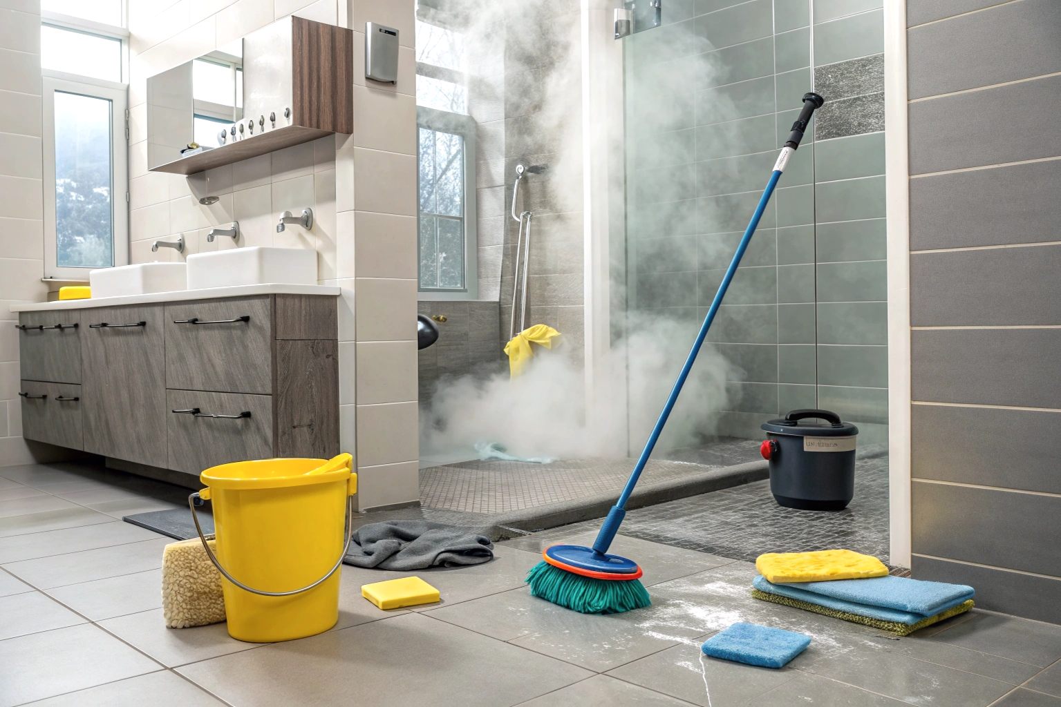 Уборка после ремонта ванной комнаты