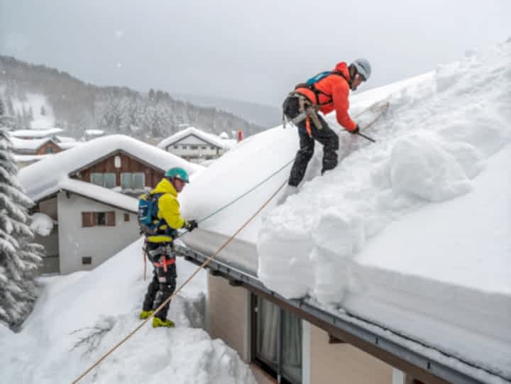 Чистка крыш от снега
