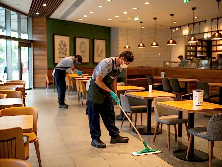 Уборка ресторанного комплекса