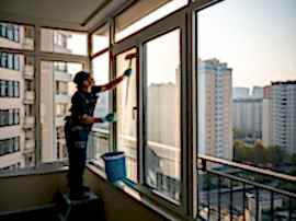Мытье окон на балконе и в квартире