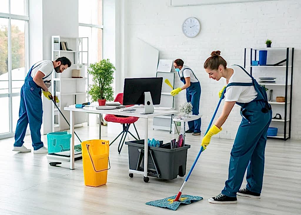 Генеральный клининг в офисе после стройки