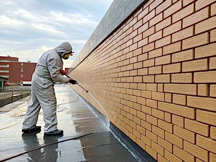 Гидрофобизация кирпичного фасада