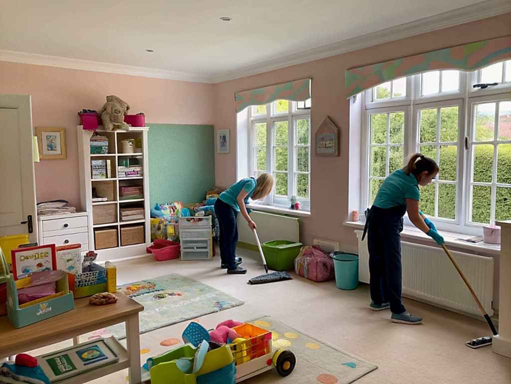 Уборка игровой комнаты и балкона коттеджа