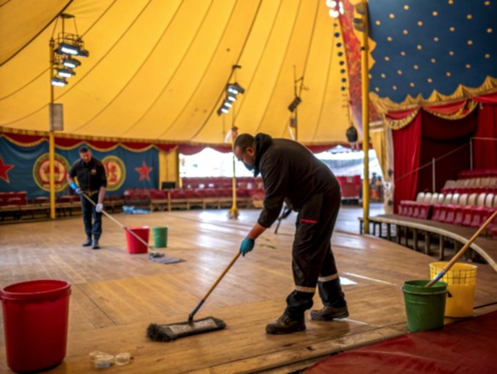 Уборка после циркового выступления