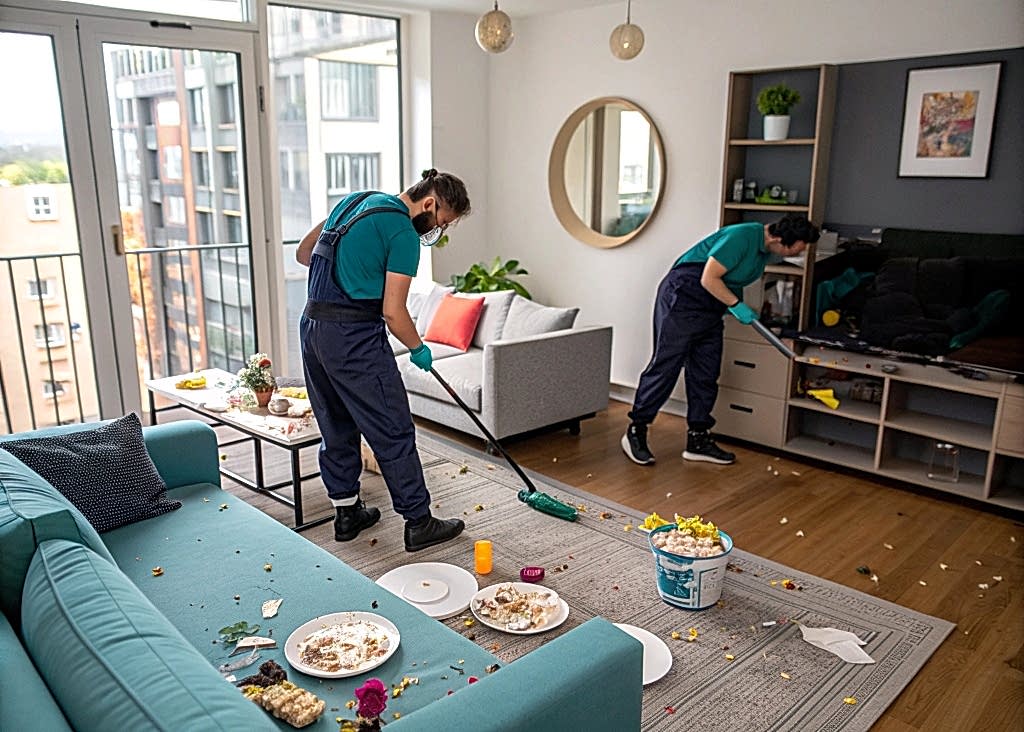 Генеральная уборка квартиры после вечеринки