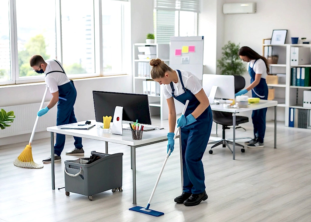 Уборка офиса утром