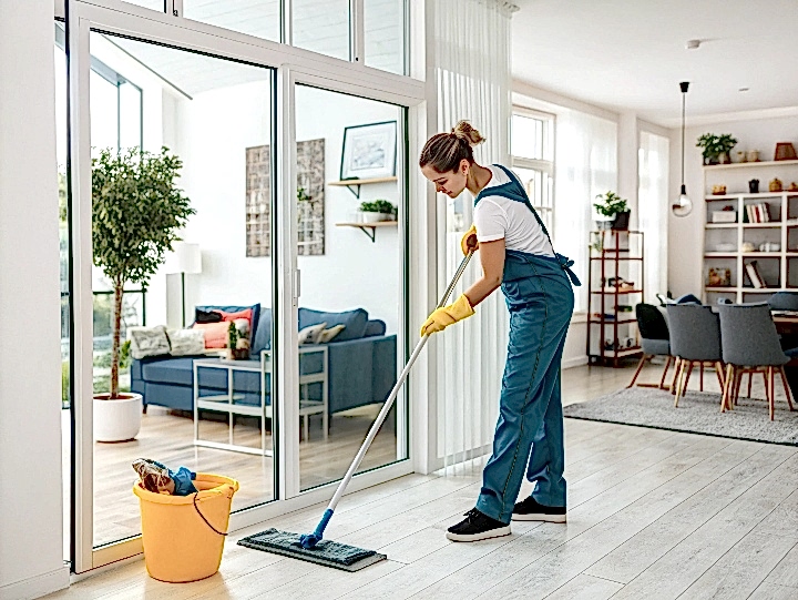 Генеральная уборка загородного дома с мытьем окон