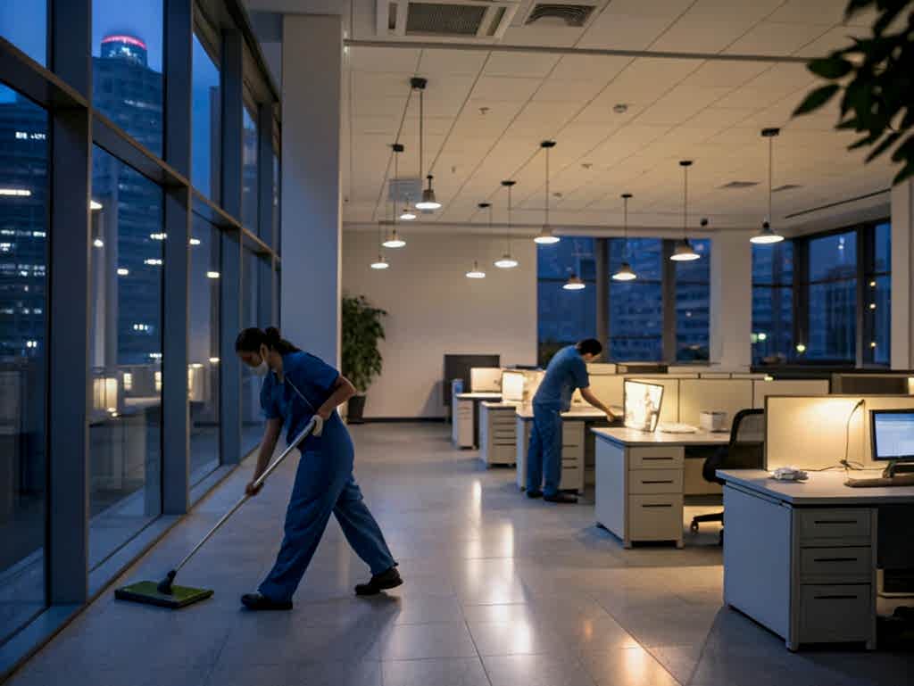 Уборка офиса вечером