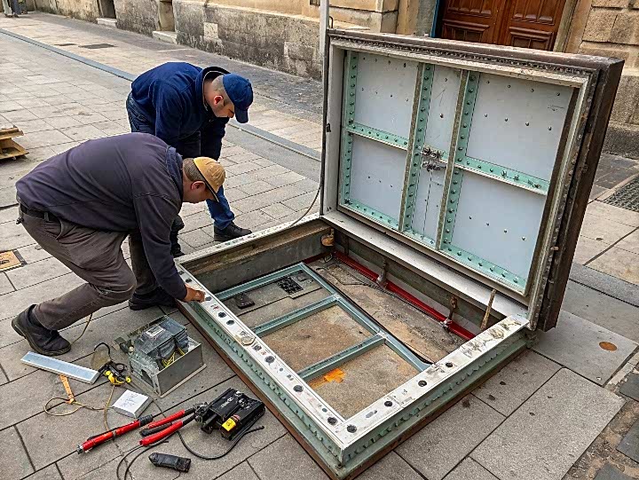 Демонтаж старого металлического светового короба с подрамником