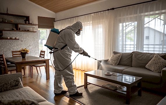 Дезинфекция зала в доме